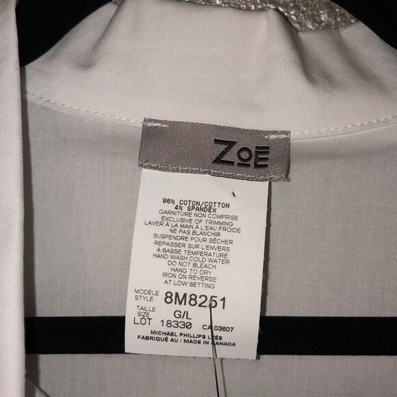 Zoe by Michael Phillips Whimsical Playful Fun White Button Birdcage Top - Picture 6 of 10